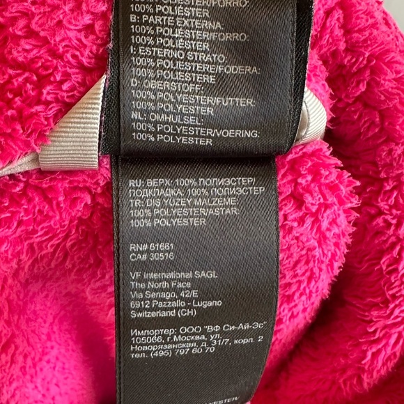 The North Face Vibrant Pink Girls' Full Zip Fuzzy Cozy Fleece Sz Lg (14/16) - Picture 9 of 11
